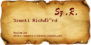 Szenti Richárd névjegykártya