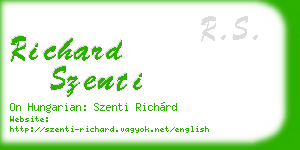 richard szenti business card