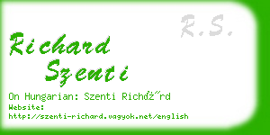 richard szenti business card